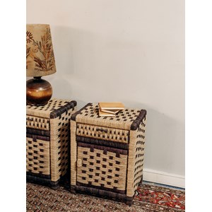 Paire de chevets en osier bicolore n°652