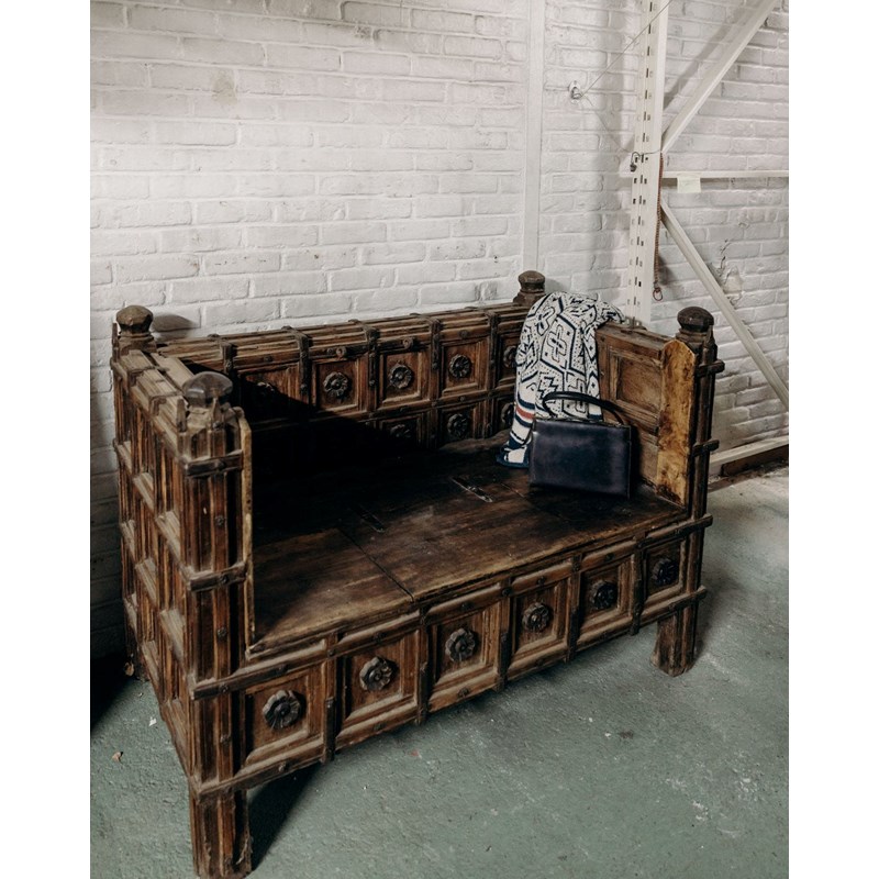 Banc indien de mariage en bois n°293