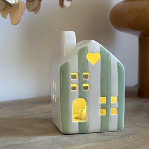 Maison déco lumineuse rayures vert