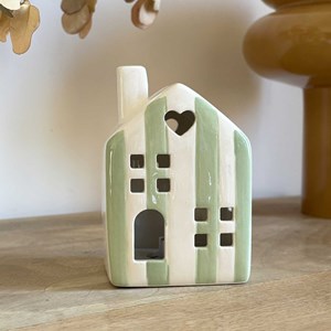 Maison déco lumineuse rayures vert