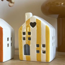 Maison déco lumineuse rayures jaune