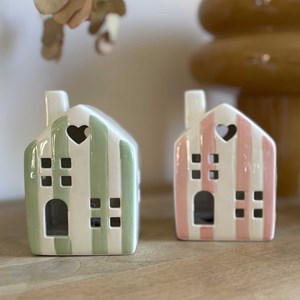 Maison déco lumineuse rayures rose led