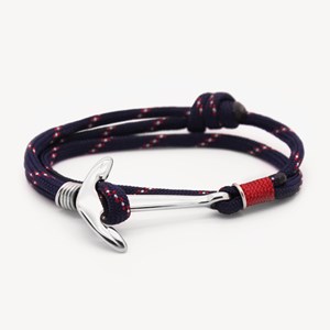Bracelet ancre homme bleu marine bateau