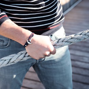 Bracelet ancre homme bleu marine bateau
