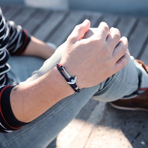 Bracelet ancre homme bleu marine bateau