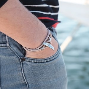 Bracelet marin homme baleine corde beige