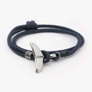 Bracelet marin homme baleine corde bleu