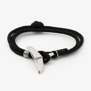 Bracelet corde baleine homme marin noir