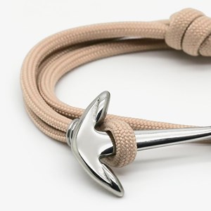 Bracelet ancre marine homme corde beige