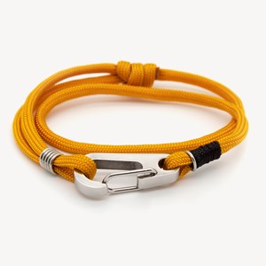 Bracelet homme mousqueton escalade jaune