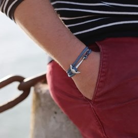 Bracelet ancre marine homme bateau