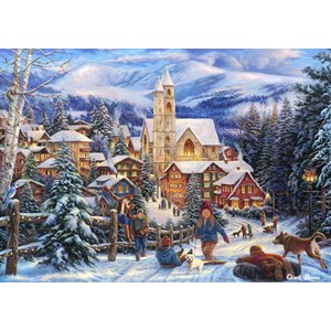 Puzzle chuck pinson - sledding to town - 2000 pièces