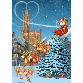 Puzzle françois ruyer - cathédrale de strasbourg à noël - 500 pièces