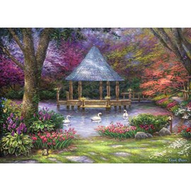 Puzzle chuck pinson - swan pond - 500 pièces
