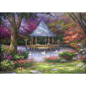 Puzzle chuck pinson - swan pond - 500 pièces