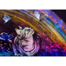 Puzzle le chat et l'arc-en-ciel - 500 pièces
