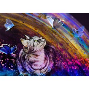 Puzzle le chat et l'arc-en-ciel - 500 pièces