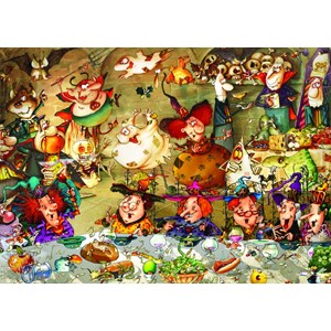 Puzzle françois ruyer - repas entre sorcières - 500 pièces