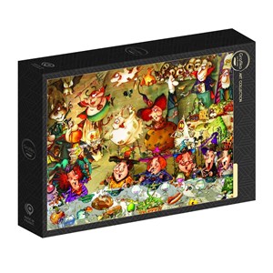 Puzzle françois ruyer - repas entre sorcières - 500 pièces