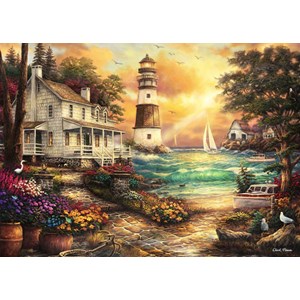 Puzzle chuck pinson - cottage by the sea - 500 pièces