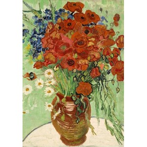 Puzzle vincent van gogh - vase with daisies and poppies, 1890 - 1000 pièces