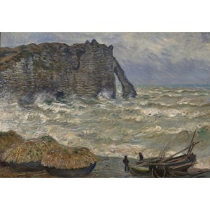 Puzzle claude monet - mer agitée à étretat, 1883 - 1000 pièces