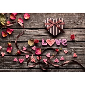 Puzzle love - red hearts - 1000 pièces