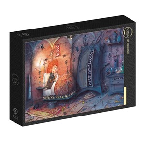 Puzzle françois ruyer - sorcière au lit - la nuit - 1000 pièces