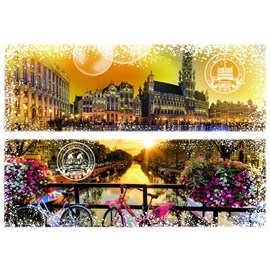 Puzzle travel around the world - belgique et pays-bas - 1000 pièces