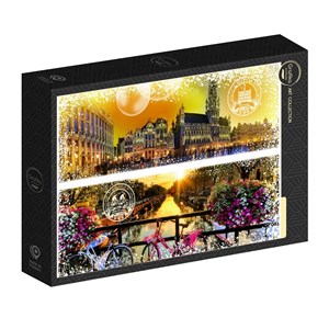 Puzzle travel around the world - belgique et pays-bas - 1000 pièces