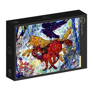 Puzzle sally rich - wolves in a blue wood - 1000 pièces