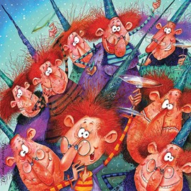 Puzzle françois ruyer - faces de sorcières - 1000 pièces