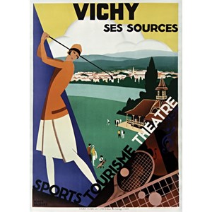 Puzzle roger broders - vichy, ses sources, 1928 - 500 pièces