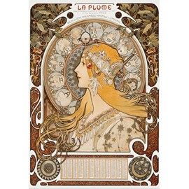 Puzzle alphonse mucha - la plume, 1896-97 - 1000 pièces