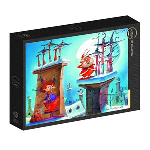 Puzzle françois ruyer - la sorcière et le père noël - 1000 pièces