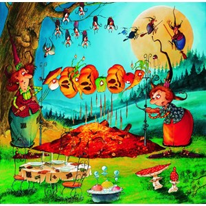 Puzzle françois ruyer - le barbecue des sorcières - 1000 pièces