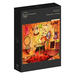 Puzzle françois ruyer - la sorcière se pomponne - 1000 pièces