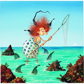 Puzzle françois ruyer - sorcière à la pêche - 1000 pièces