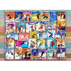 Puzzle ski stamp posters - 500 pièces