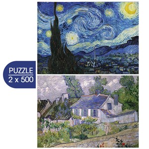 Puzzle 2 puzzles - l'art de van gogh : la nuit étoilée, 1889  - 500 pièces