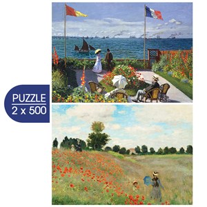 Puzzle 2 puzzles - l'art de monet : terrasse à sainte-adresse - 500 pièces