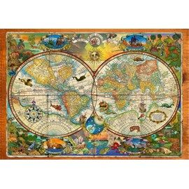 Puzzle carte des créatures de la terre - 1000 pièces