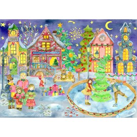 Puzzle patiner en attendant noël - 1500 pièces