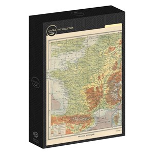 Puzzle carte de la france physique - larousse, 1925 - 1000 pièces