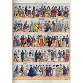 Puzzle illustration du larousse : costumes civils - 500 pièces