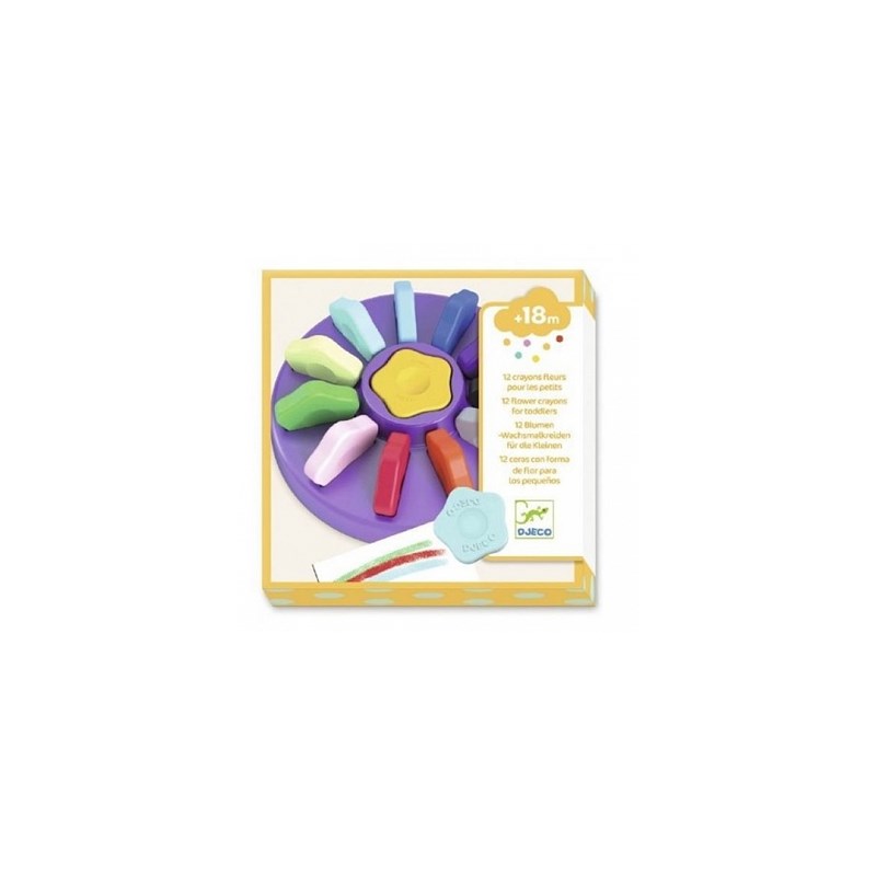 Djeco - Djeco 12 crayons fleurs