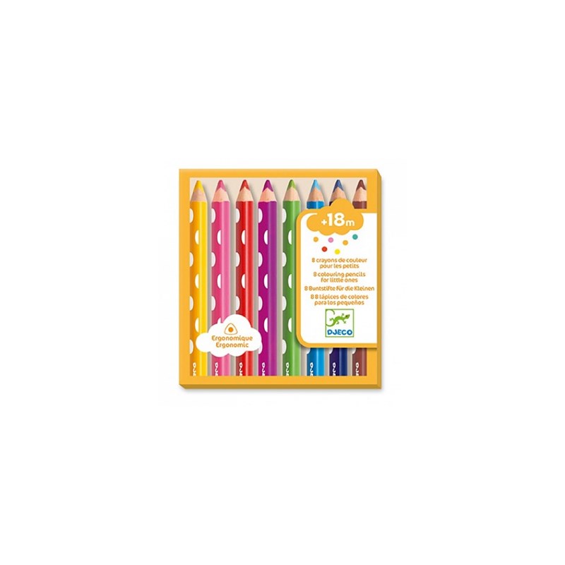 8 crayons de couleur pour les petits