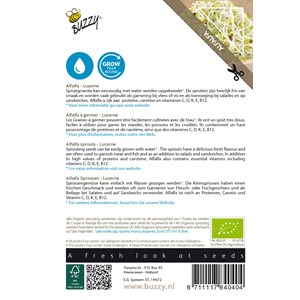Buzzy organic sprouting de alfalfa luzerne - bio semences - ca. 30 gr