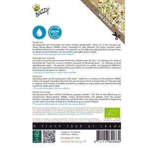 Buzzy organic sprouting de salad - bio semences - ca. 30 gr (livraison