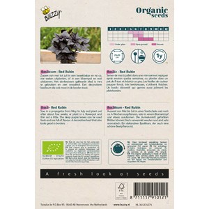 Buzzy organic basilic red rubin - bio semences - ca. 0,5 gr (livraison